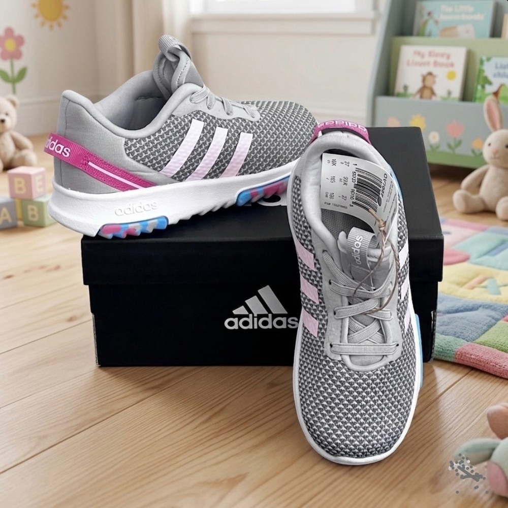 Adidas Racer TR 2.0 I Toddler Sneakers Girls Grey Pink GV7867 Size 10K Shoes New - Picture 11 of 11